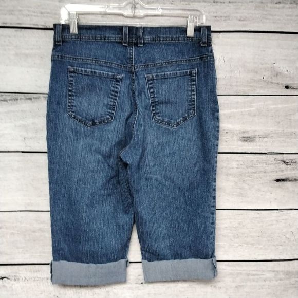 Gloria Vanderbilt Blue Jean Cuffed Capri /Clam Diggers Sz 8 Western Farmcore - Picture 4 of 10